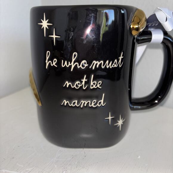 Rae Dunn Harry Potter Mug He Who Must Not Be Named Gold Snake Voldermort NEW - Picture 2 of 4